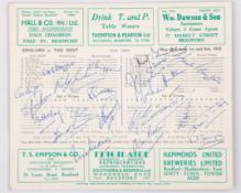 England v. The Rest official autographed scorecard 31sy May -2nd June 1950