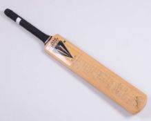 Nottinghamshire C.C.C. v. Sussex C.C.C. autographed Duncan Fearnley cricket bat