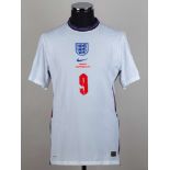 Patrick Bamford No.9 white England v. Andorra short-sleeved shirt, 2021