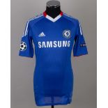 Yuri Zhirkov blue No.18 Chelsea Champions League short-sleeved shirt, 2010-11