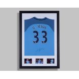 Replica Gabriel Jesus blue No.33 Manchester City autographed shirt