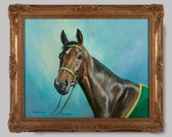 Roy Miller, oil painting of the racehorse Madam Gay