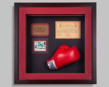 Floyd Patterson autographed red Everlast boxing glove display