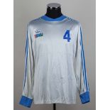 Mark Stahl silver and blue No.4 Team Hawaii long-sleeved shirt, 1977.