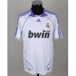 A white and purple replica Real Madrid short-sleeved shirt