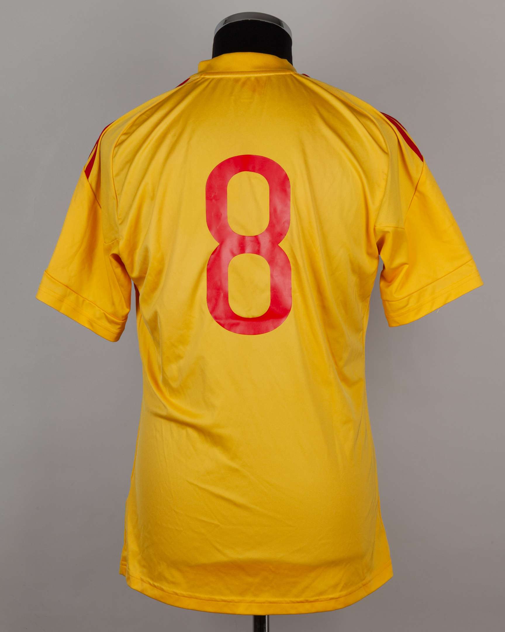 Edmond Agius yellow and red No.8 Birkirkara v. West Ham United short-sleeved shirt, 2015 - Image 2 of 5