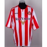 Bobby Kerr autographed red and white No.7 Sunderland replica short-sleeved shirt, 2005-07