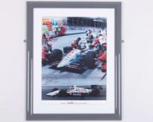 Nigel Mansell Signed 1993 Newman Haas Racing Framed Print