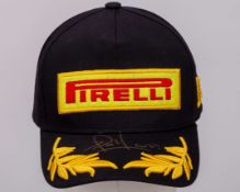 Nigel Mansell Signed Black Pirelli Issued Podium Cap