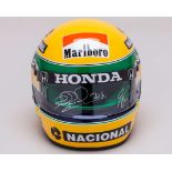 Ayrton Senna 1991 McLaren Replica Helmet - Signed by Nigel Mansell & Alain Prost