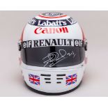 Nigel Mansell Signed 1992 Williams Renault Full Size Replica Helmet