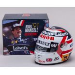 Nigel Mansell 1991 Silverstone Grand Prix Edition Signed 1:2 Scale Helmet