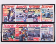 2 x Nigel Mansell Autosport Williams Framed Display