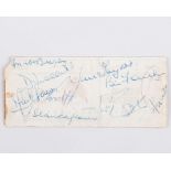 Harry Gregg a Red Star Belgrade v. Manchester United autographed ticket, 5th February 1958