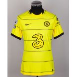Ngolo Kante yellow and black No.7 Chelsea short-sleeved shirt, 2021-22