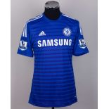 Eden Hazard blue and white No.10 Chelsea short-sleeved shirt, 2014-15
