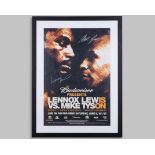 Lennox Lewis vs. Mike Tyson autographed World Heavyweight Championship poster
