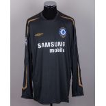 Petr Cech grey and gold No.1 Chelsea Champions League goalkeeper shirt, 2005-06