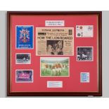 England World Cup Sunday Express souvenir issue July 31 1966 and autographs display