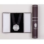 Dickie Bird Sheffield Hallam University Honorary Doctorate diploma and silver medal
