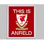 Liverpool F.C. the original and iconic “THIS IS ANFIELD” stadium tunnel sign