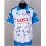 Milan Baros white and blue No.9 Portsmouth v. Fulham match worn autographed shirt, 2008