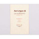 Panathinaikos v. Liverpool 1985 autographed Aer Lingus dinner menu