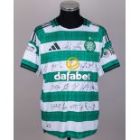 Cameron Carter-Vickers green and white No.20 Celtic autographed short-sleeved shirt, 2025-26