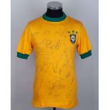 Rivellino yellow No.10 Brazil autographed short-sleeved shirt, 1974