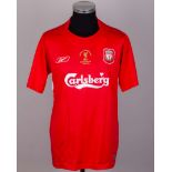 A red Liverpool Istanbul commemorative shirt