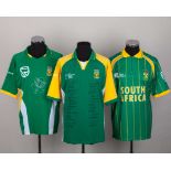 Andrew Hall green and yellow South Africa autographed Champions Trophy training shirt, 2006