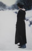GERARD M BURNS (SCOTTISH B.1961)  BLACK COAT IN THE SNOW  Lithograph, signed lower left, numbered