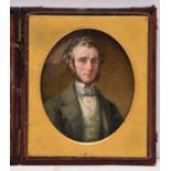 A portrait miniature on ivory of Beckford Bevan by A Dixon