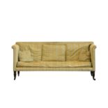 A 19th century mahogany square back three-seat sofa