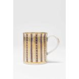 Worcester 'Gilt Stripe' mug, circa 1780-85