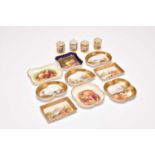 A collection of Coalport trinket dishes and miniatures, early 20th century