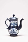 Lowestoft coffee pot and cover, circa 1765