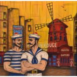 Brent Hixon (British b.1961) French Sailors at Moulin Rouge
