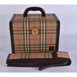 Vintage Burberry London Haymarket Check Travel Vanity Case + Umbrella. (2)