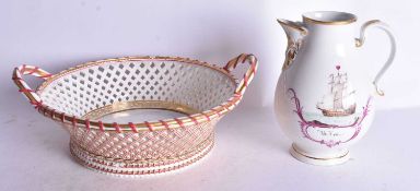 18th century, Vienna pear shaped coffee pot, painted on one side with a building surmounted by a