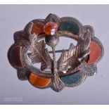 AN ANTIQUE SCOTTISH SILVER BROOCH. 6.9 grams. 3 cm x 3.5 cm.