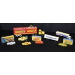 A collection of model cars and lorries some boxed, Matchbox, Corgi etc 30cm (8)