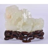 A FINE 18TH CENTURY CHINESE WHITE JADE SCHOLARS MOUNTAIN Qianlong, Ex Marchant London, formed with a