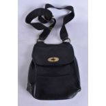Mulberry Vintage Leather Crossbody Bag Black w/ Gold Toned Hardware. 28cm wide.