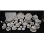 A part Villeroy & Boch "Petite Fleur" ceramic dinner service (81).2x teapots and lids, 2x twin