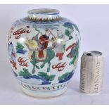 A 17TH CENTURY CHINESE WUCAI PORCELAIN VASE Ming/Early Qing. 24.5 cm x 16.5 cm.