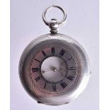 AN ANTIQUE SILVER HALF HUNTER POCKET WATCH. Untested. 62 grams. 4.25cm wide.