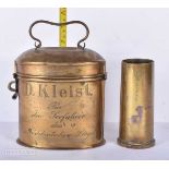 An unusual early 20th Century German brass Seafarers box possibly for donations together with a WWII