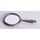 A Miniature Silver Hand Mirror. Birmingham Hallmark. 6.6 cm x 3.5 cm, weight 9.2g