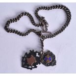 AN ANTIQUE SILVER WATCH CHAIN. 72.2 grams. 40cm long.